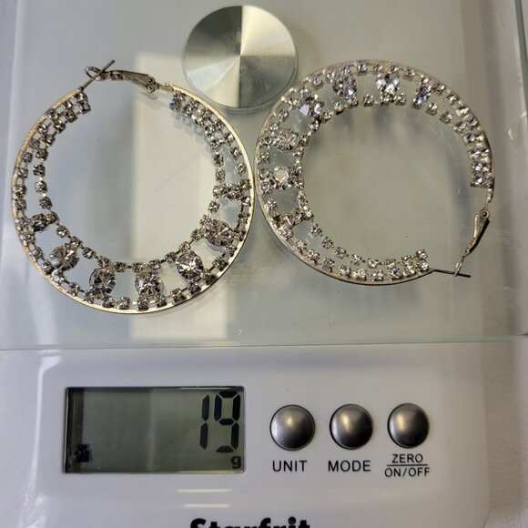 Silver Tone Hoop Earrings - Picture 8 of 12